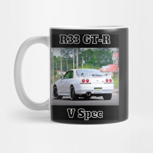 Nissan Skyline R33 GT-R V Spec - Black and White Design Mug